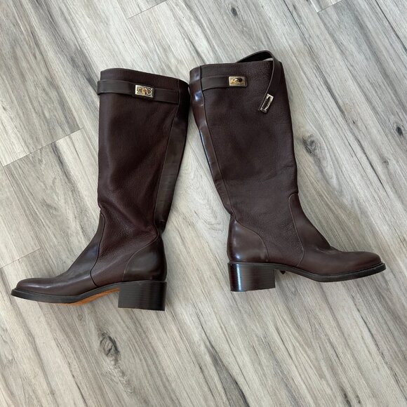 Givenchy Shark Lock Tall Riding Boots, Brown, size 40.5 - Picture 3 of 5